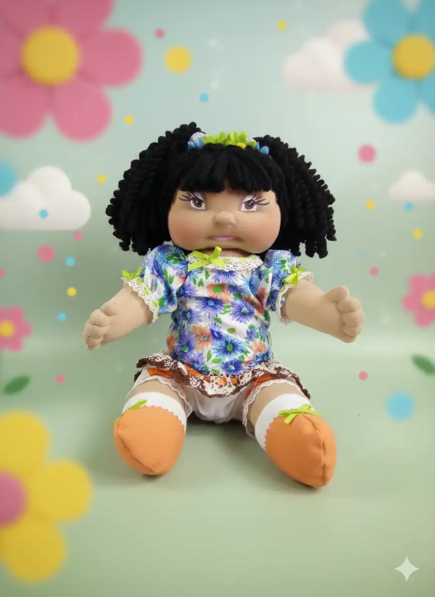 Muñeca de trapo artesanal – Edición floral