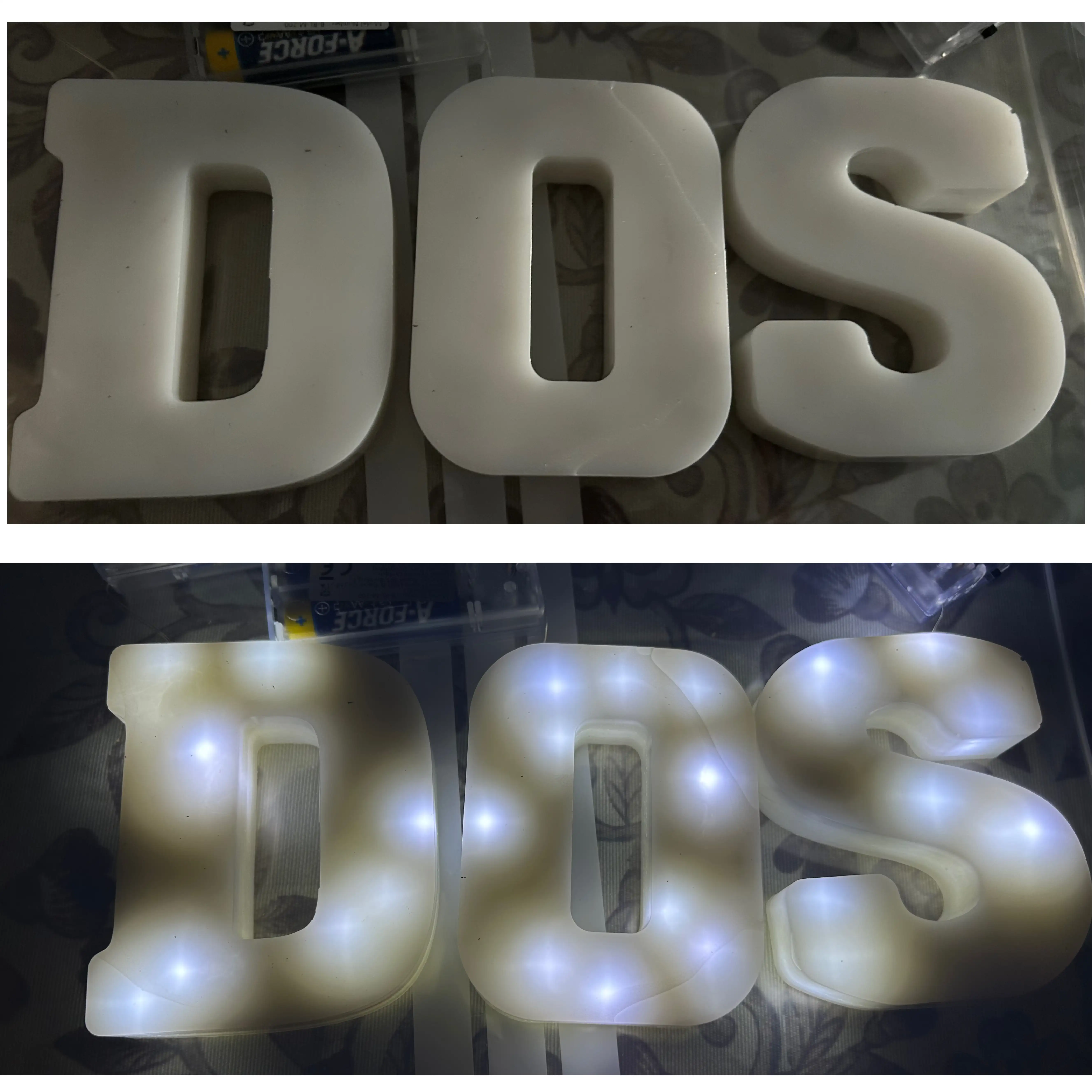 Palabra DOS resina con luces - Imagen 3