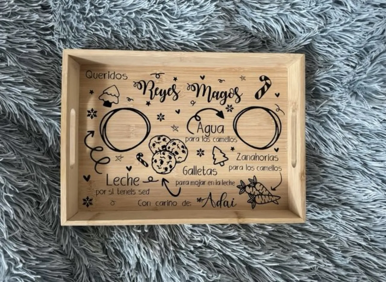 Bandeja Reyes magos o Papá Noel personalizada - Imagen 3