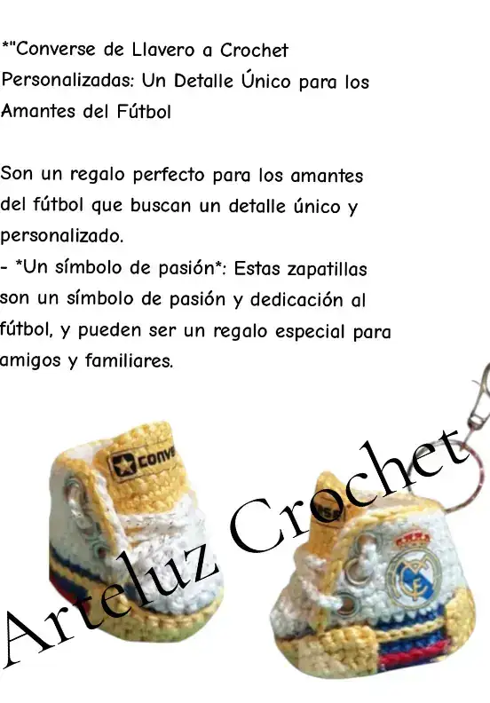 Llaveros a crochet Converse  - Imagen 2