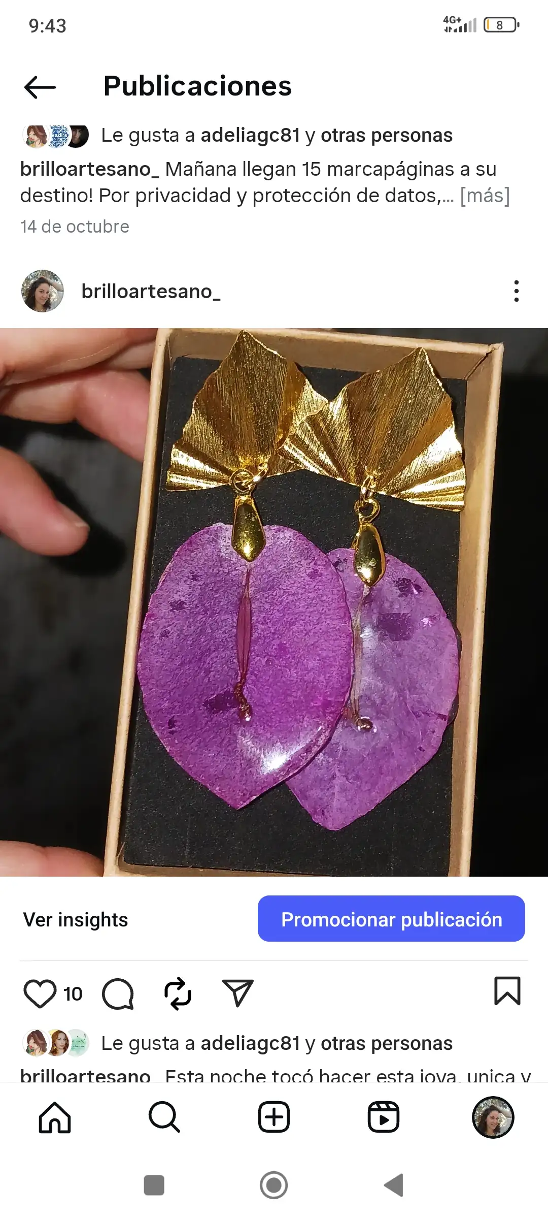 Pendientes buganvilla 