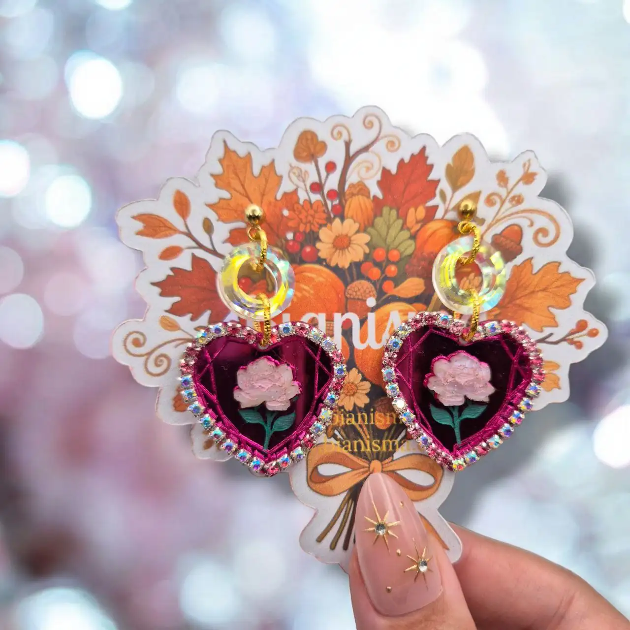Pendientes metacrilato crystal heart - Imagen 2