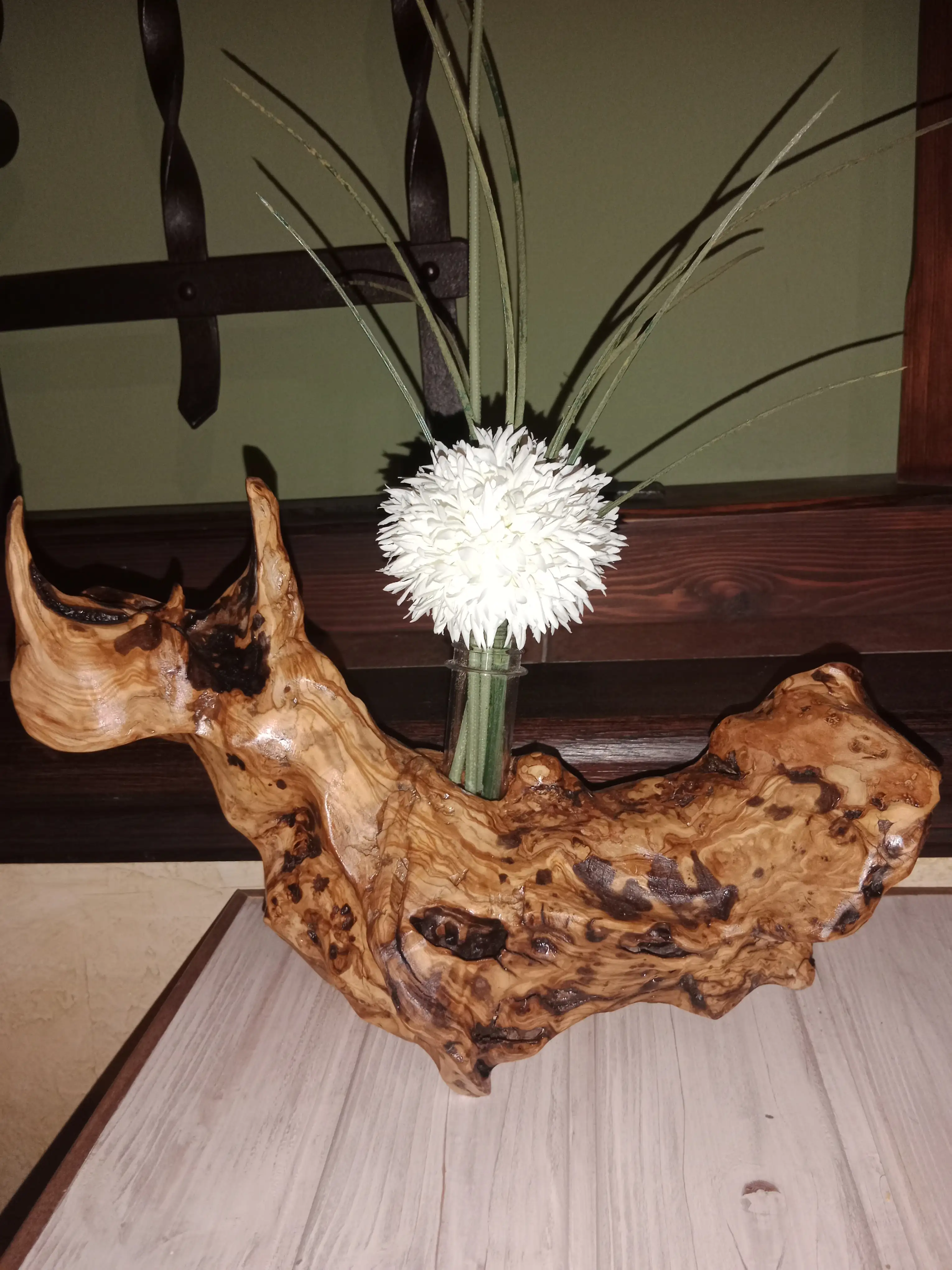 Florero de madera natural - Imagen 2