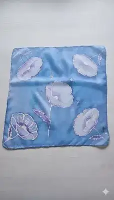 Brazalete/Pañuelo Seda Pintado a Mano con amapolas - Imagen 3