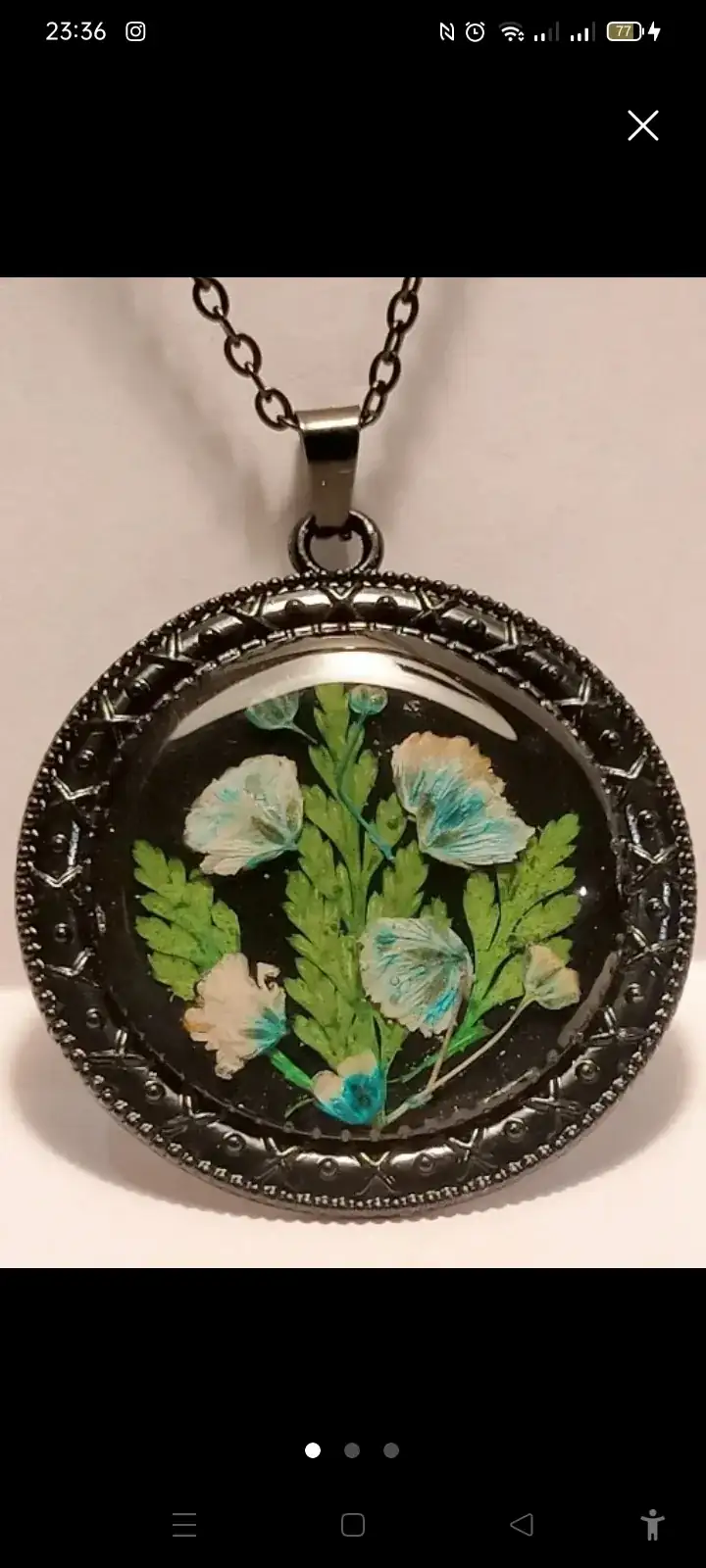 Camafeo con flores reales  - Imagen 2