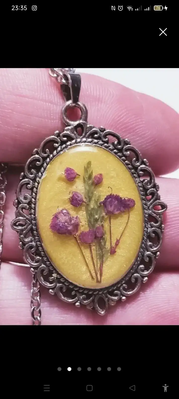 Camafeo con flores reales  - Imagen 3