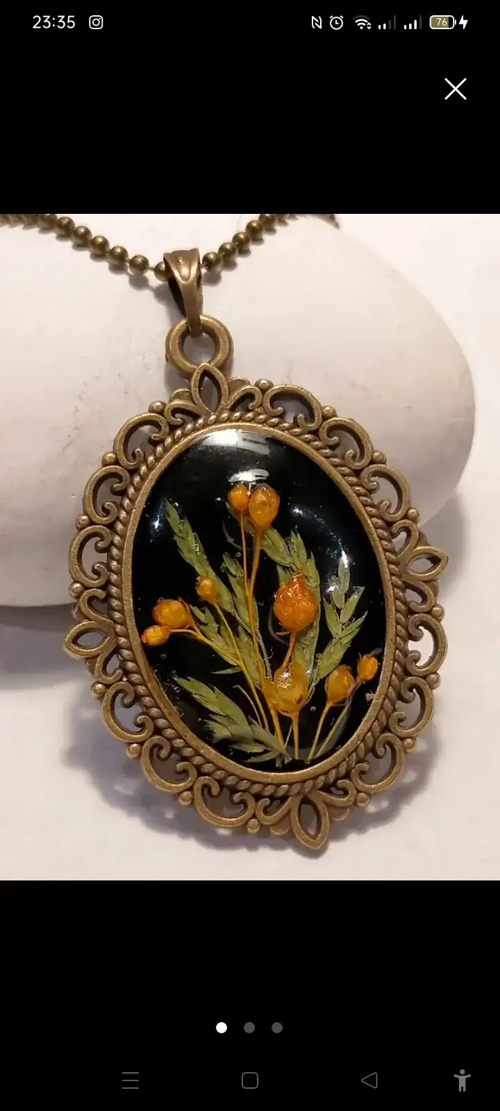 Camafeo con flores reales  - Imagen 2