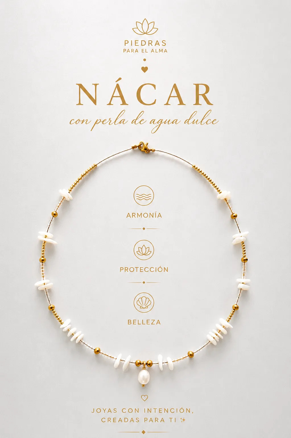 Collar Nácar con perla agua dulce