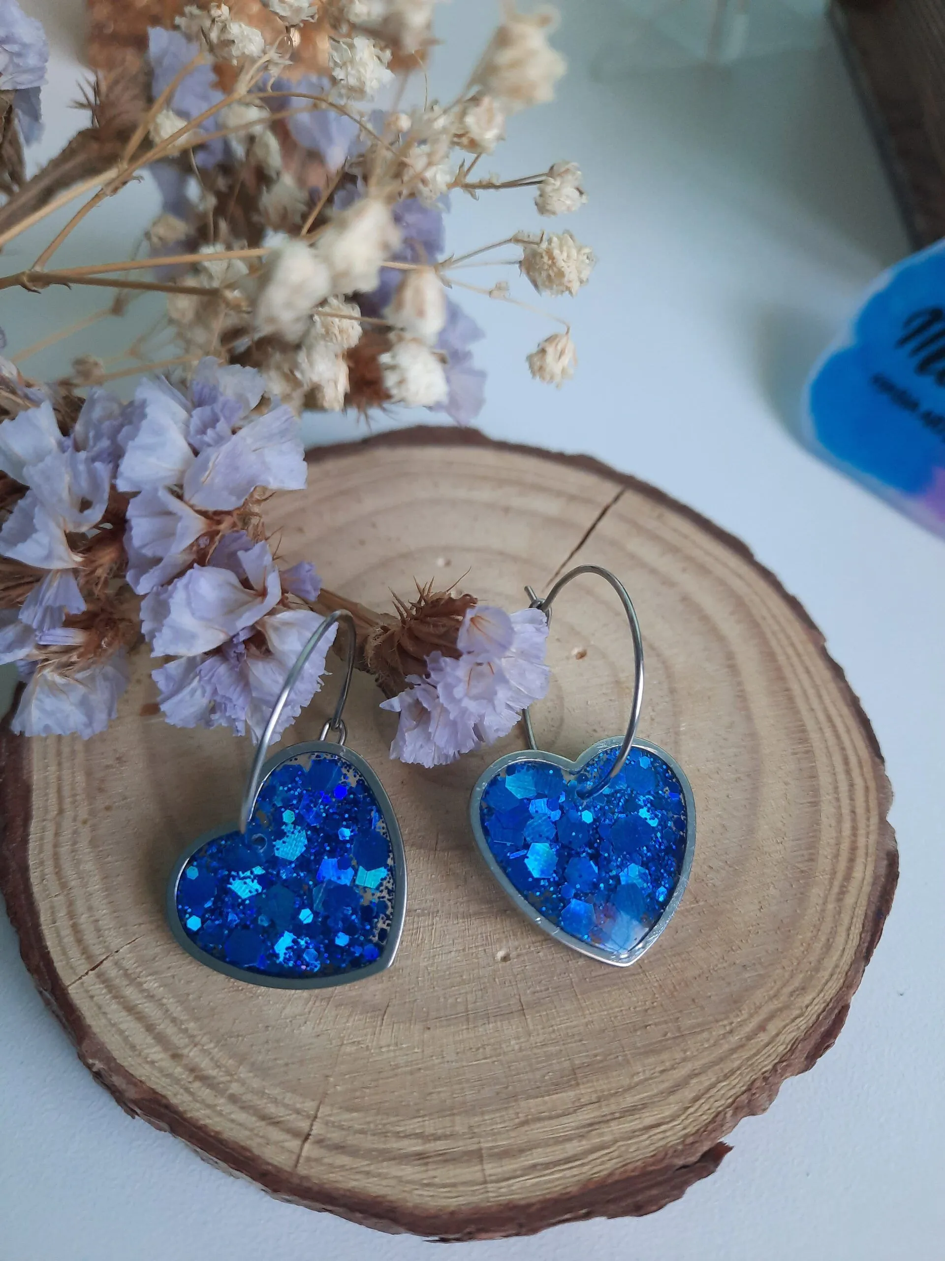 Pendientes Corazón blanco - Imagen 2