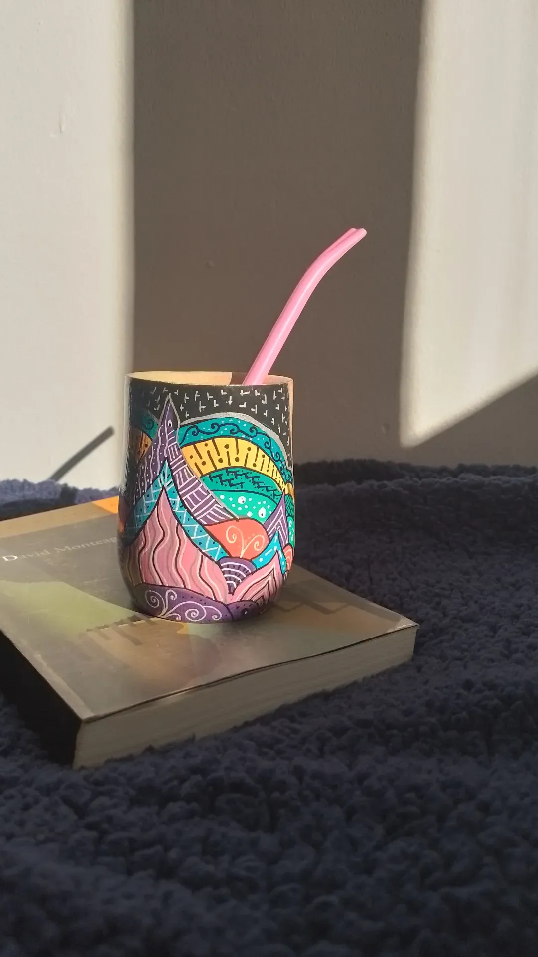 Mate de madera pintado a mano 