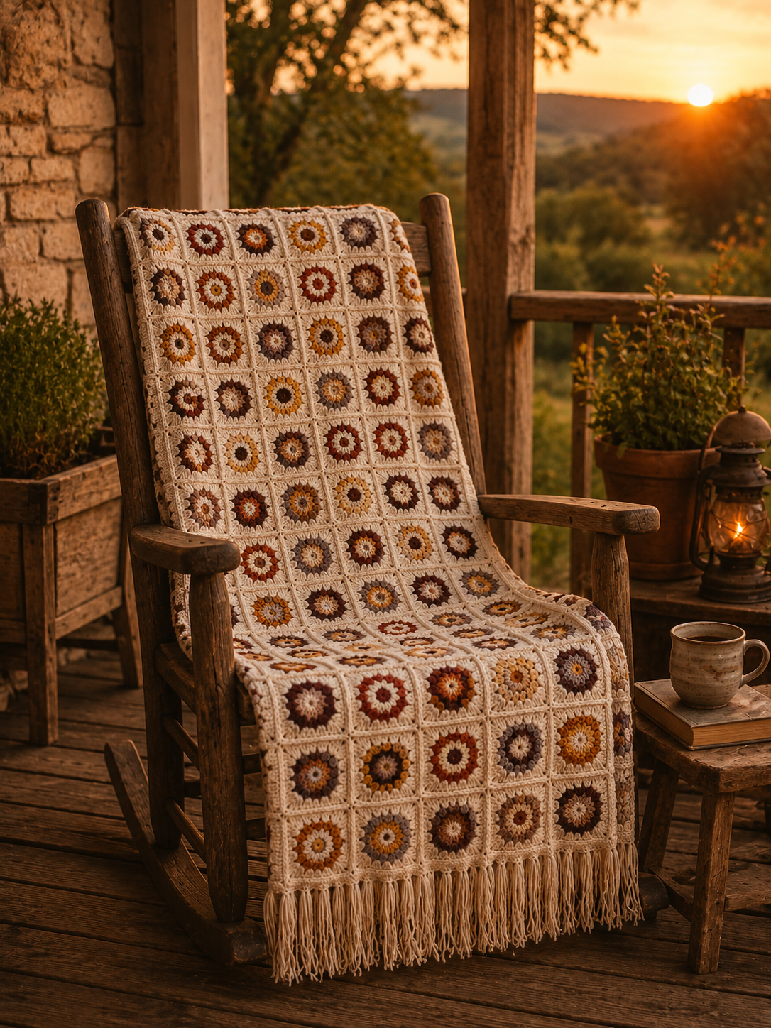Manta colección tierra - crochet