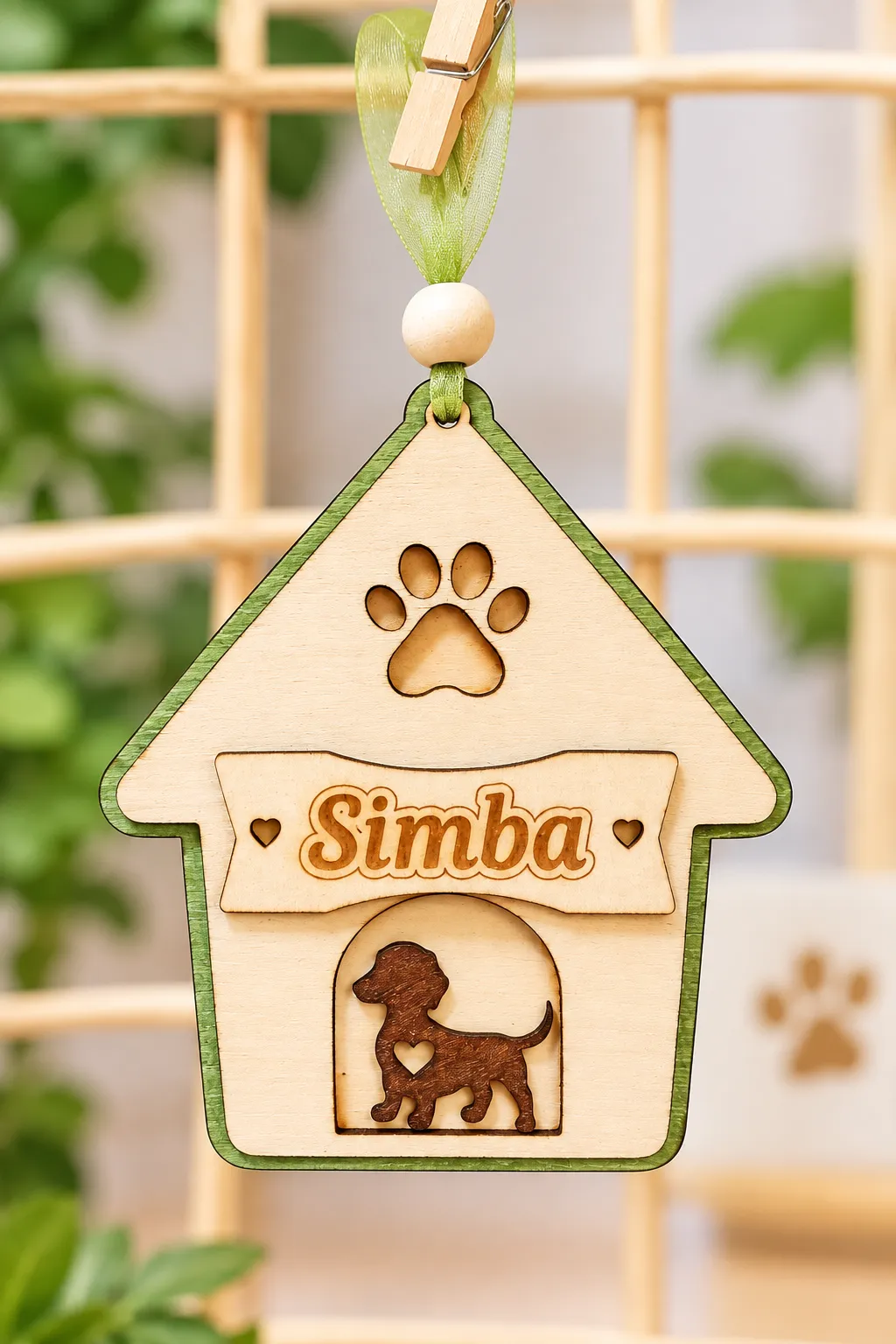 Colgante decorativo personalizado con nombre de la mascota