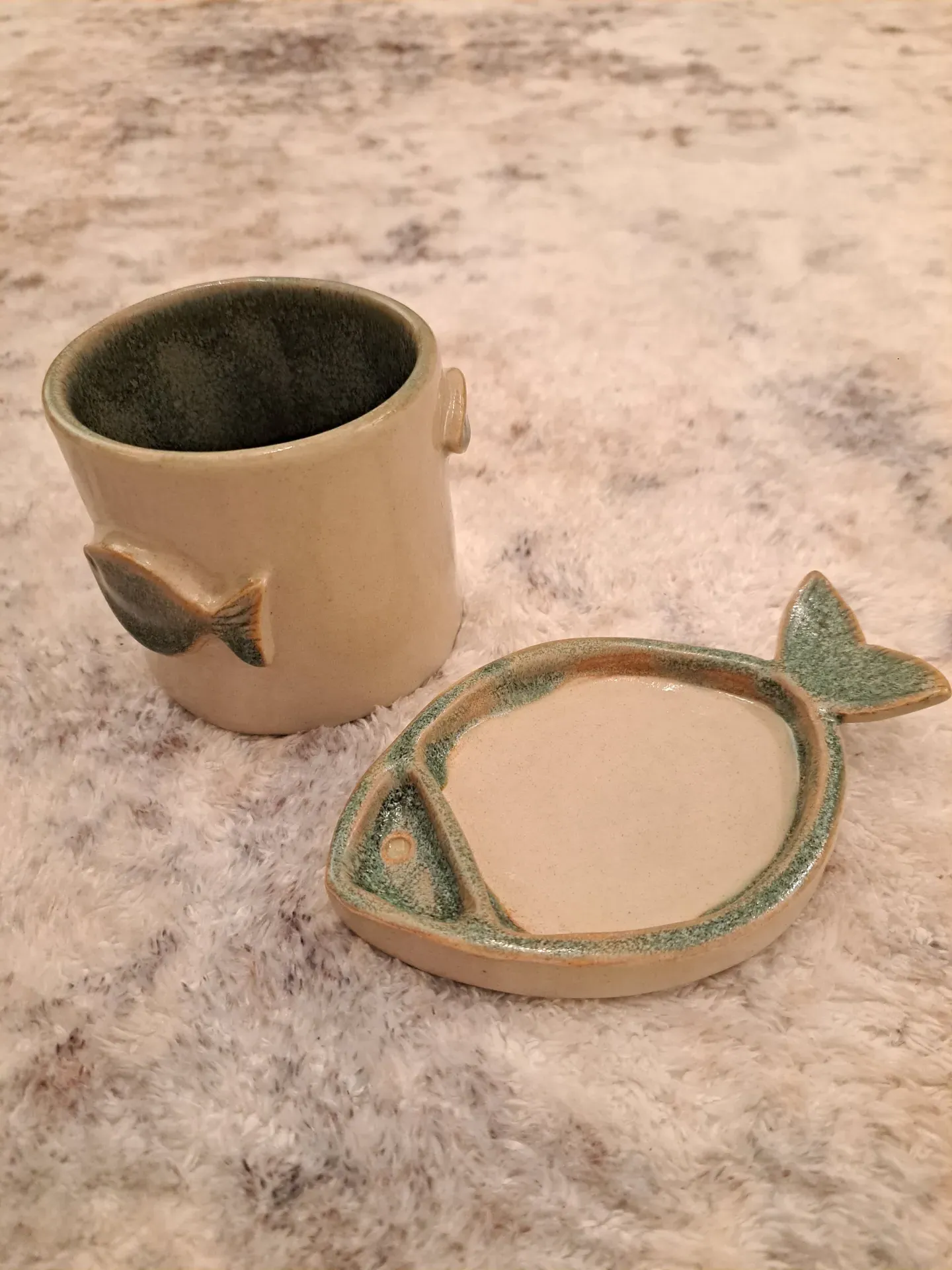 Vaso y jabonera