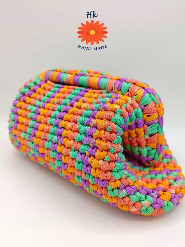 Bolso Clutch Tejido en Ganchillo con trapillo - Imagen 2