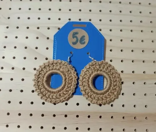 Pendientes artesanales de crochet - Imagen 2