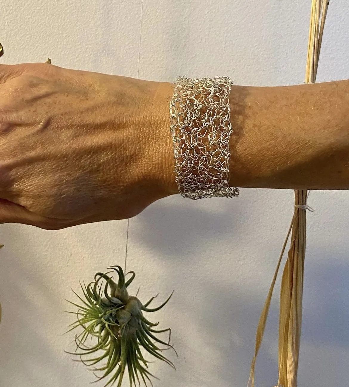 Pulsera de plata tejida