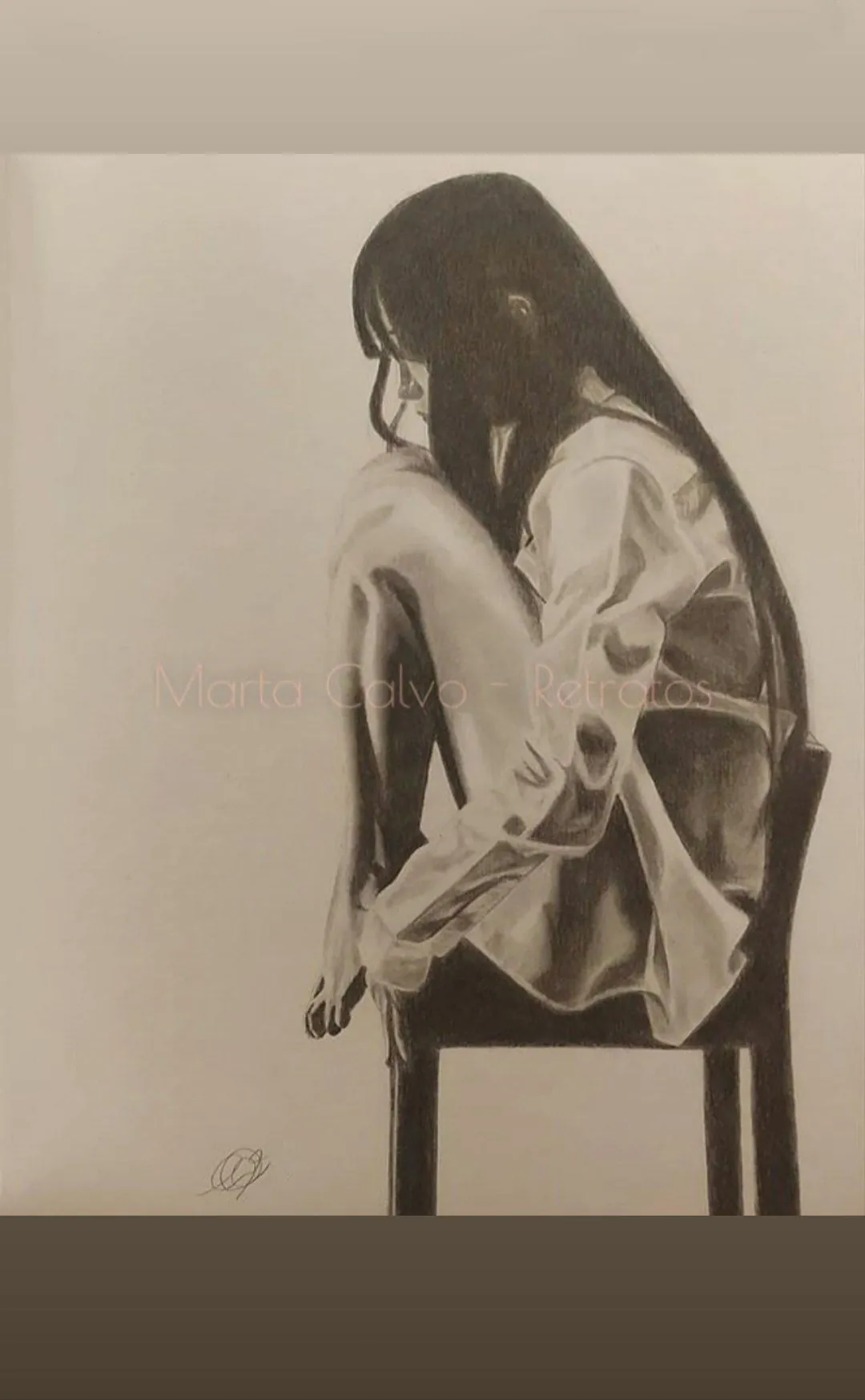 Dibujo a grafito "Soledad"