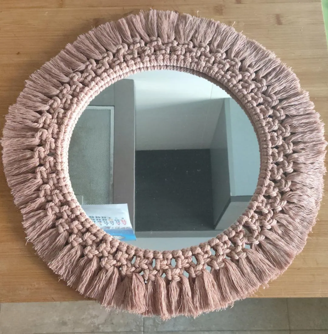 Espejo macramé hecho a mano - Imagen 2