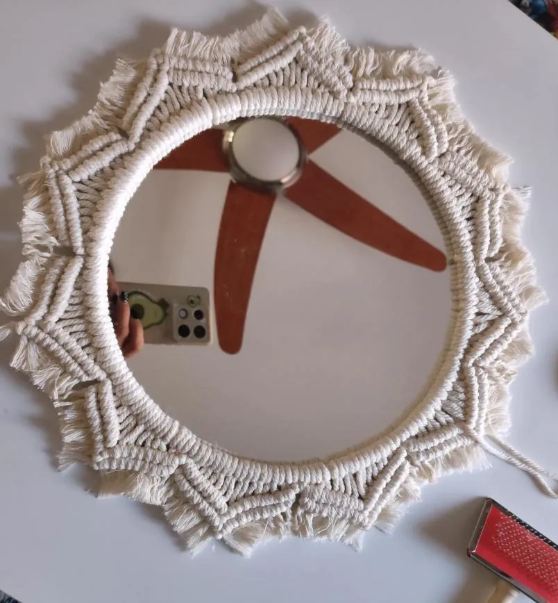 Espejo macramé hecho a mano - Imagen 3