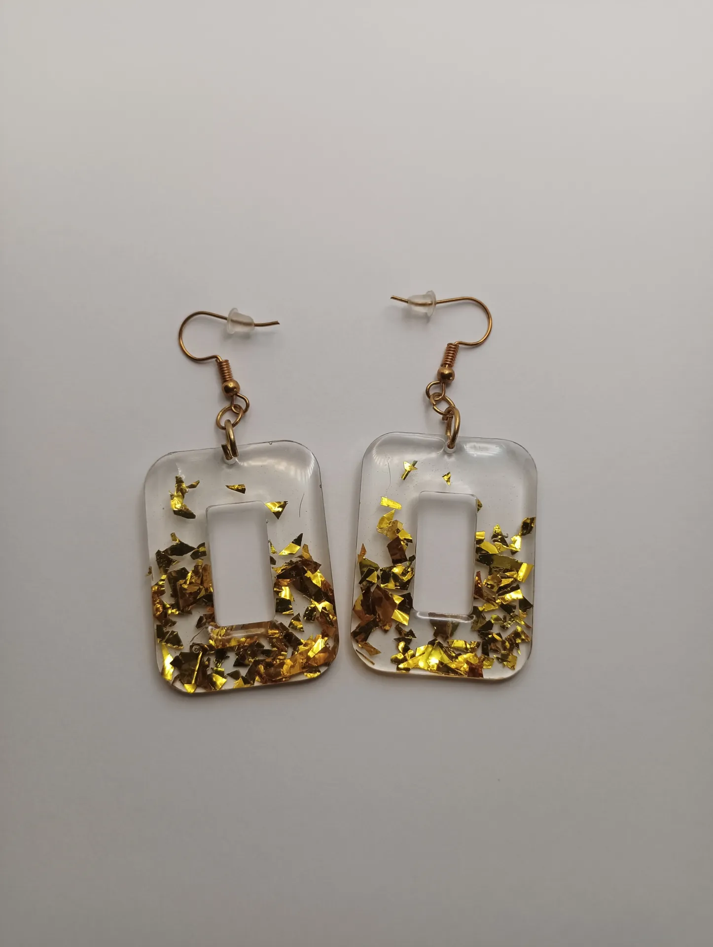 Pendientes Geométricos Pan de Oro - Imagen 4