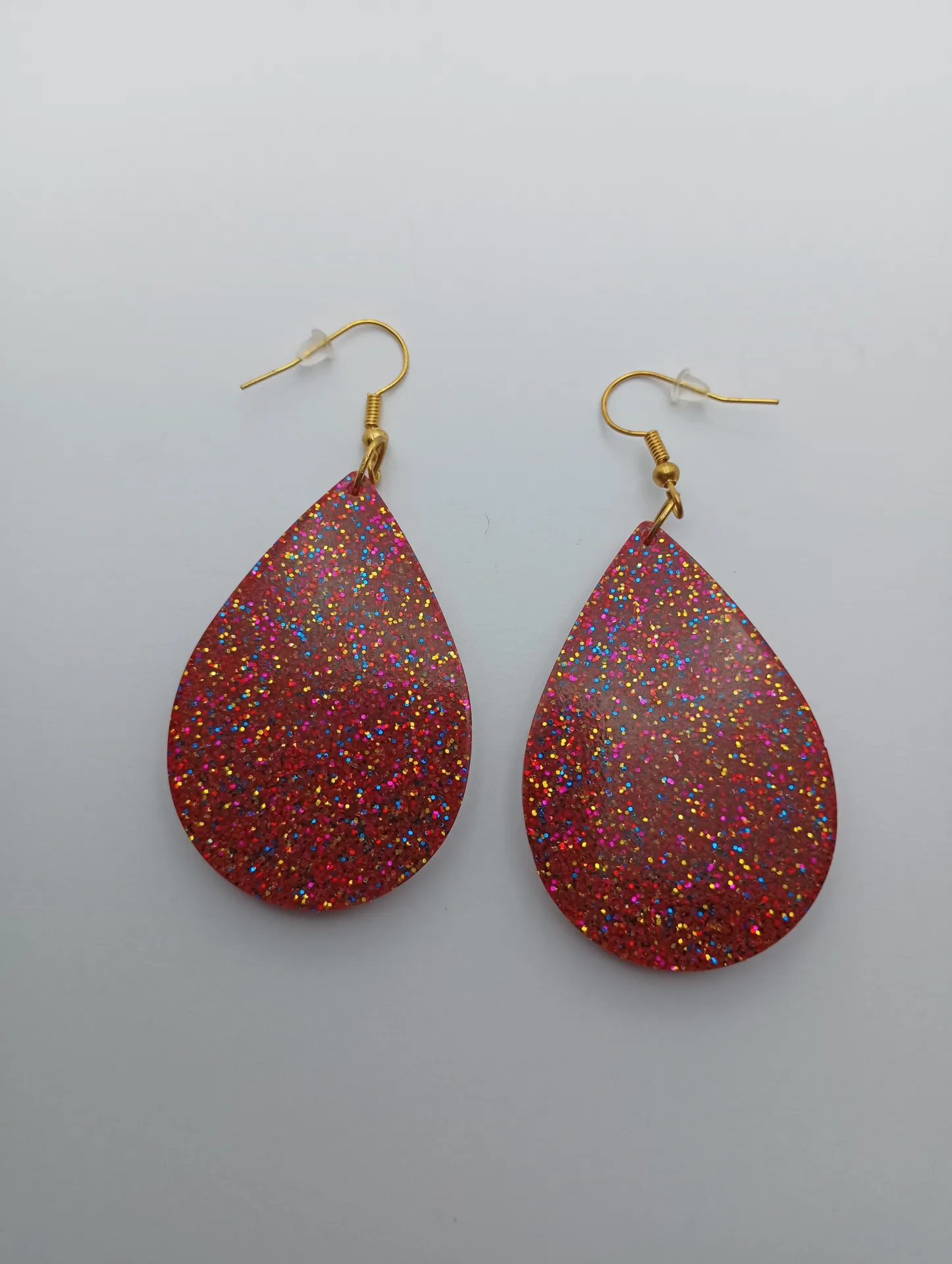 Pendientes "Lluvia de Glitter Escarlata"