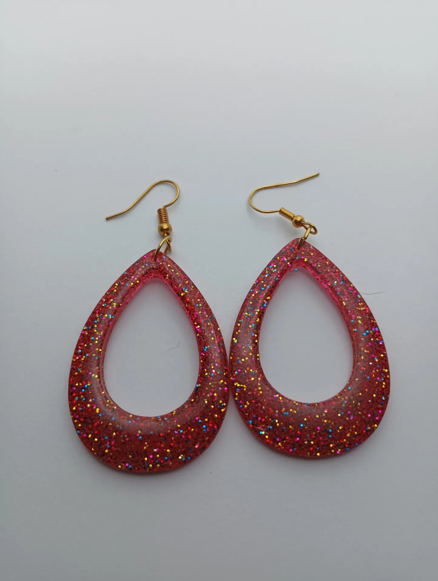 Pendientes "Destellos de Gota Rojos Glitter" - Imagen 2