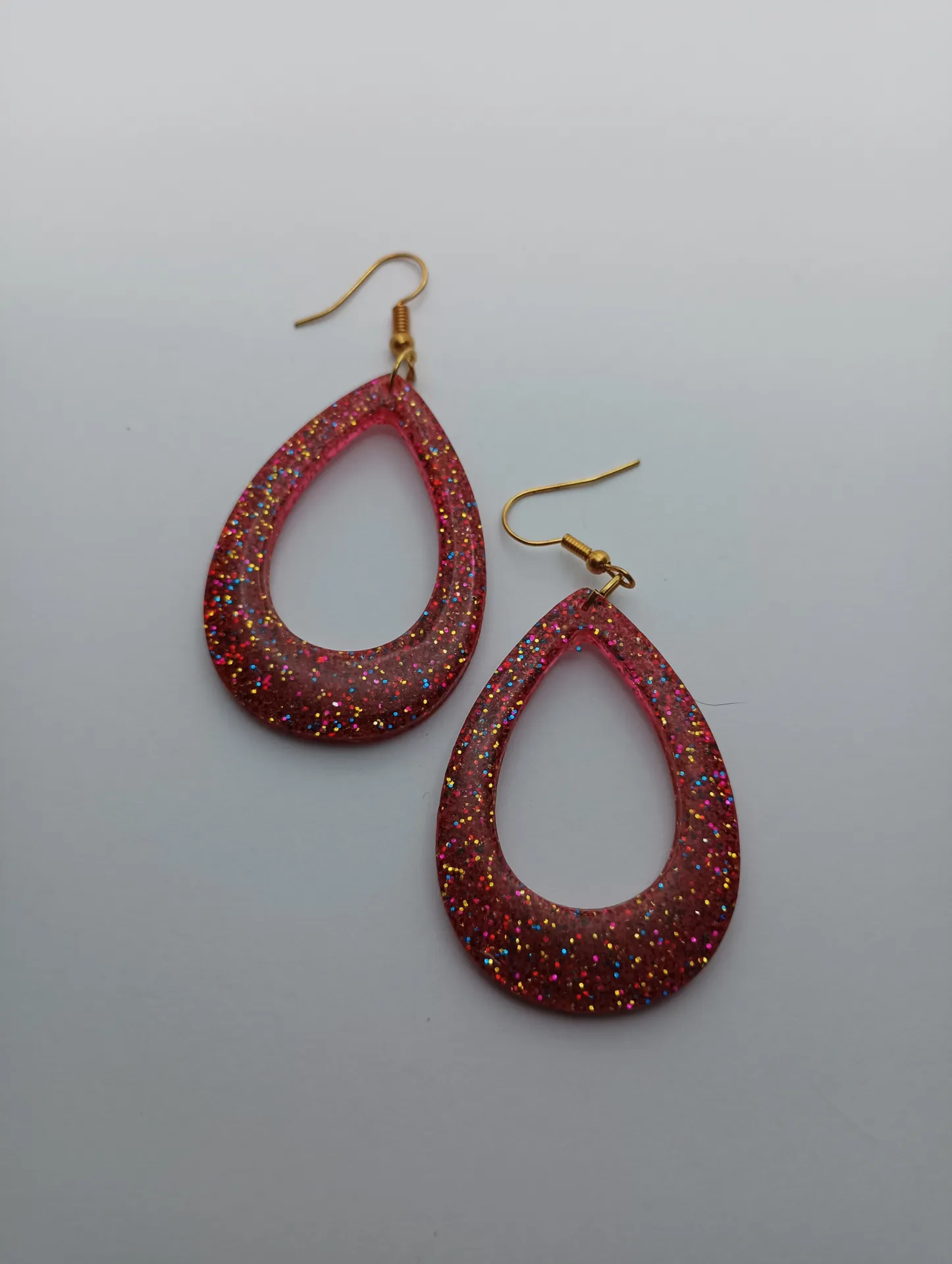 Pendientes "Destellos de Gota Rojos Glitter" - Imagen 3