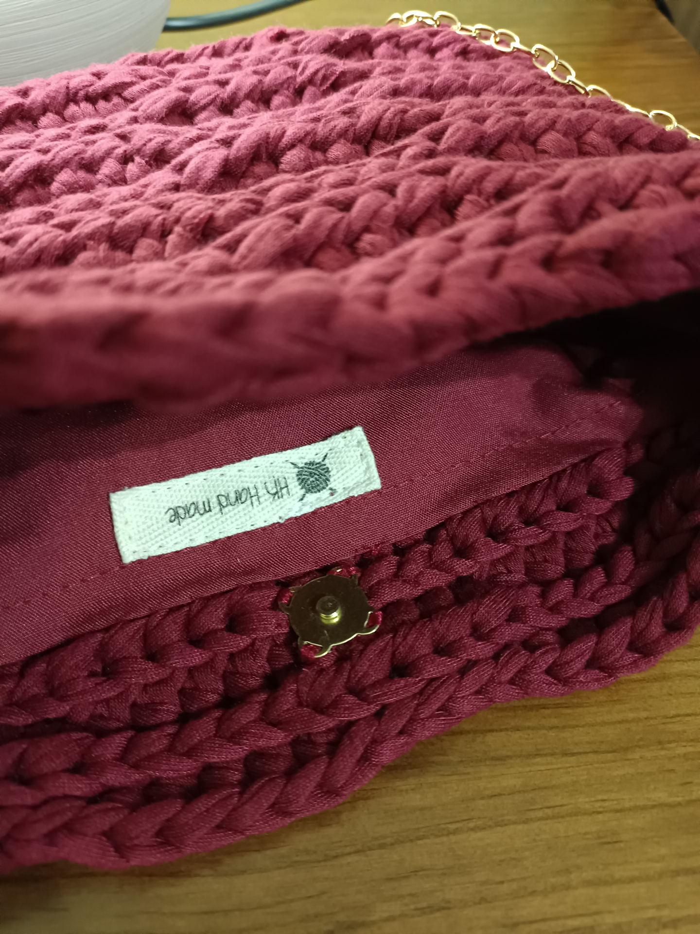 Bolso de trapillo color burdeos - Imagen 3