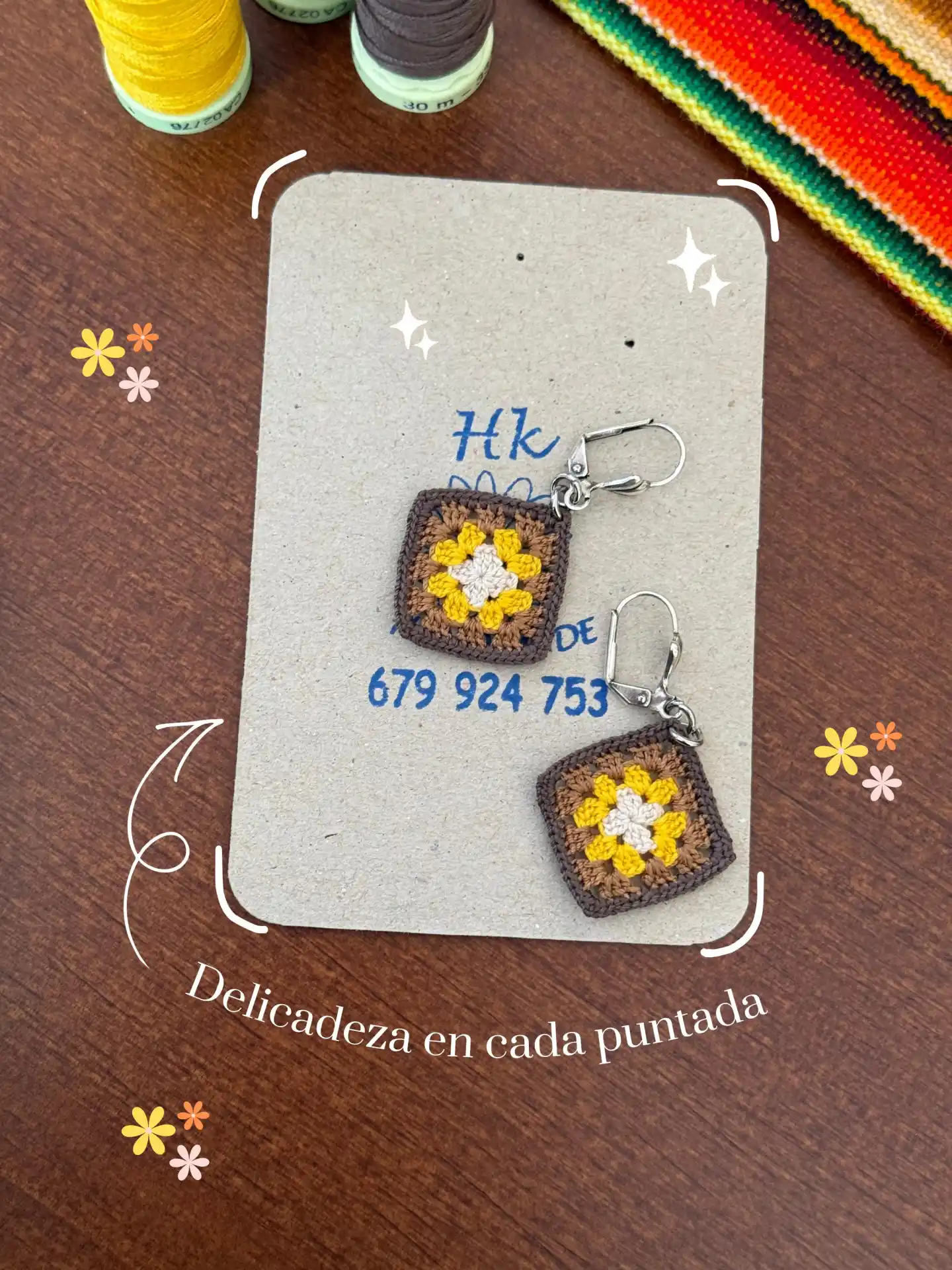 Pendientes Granny Marrón