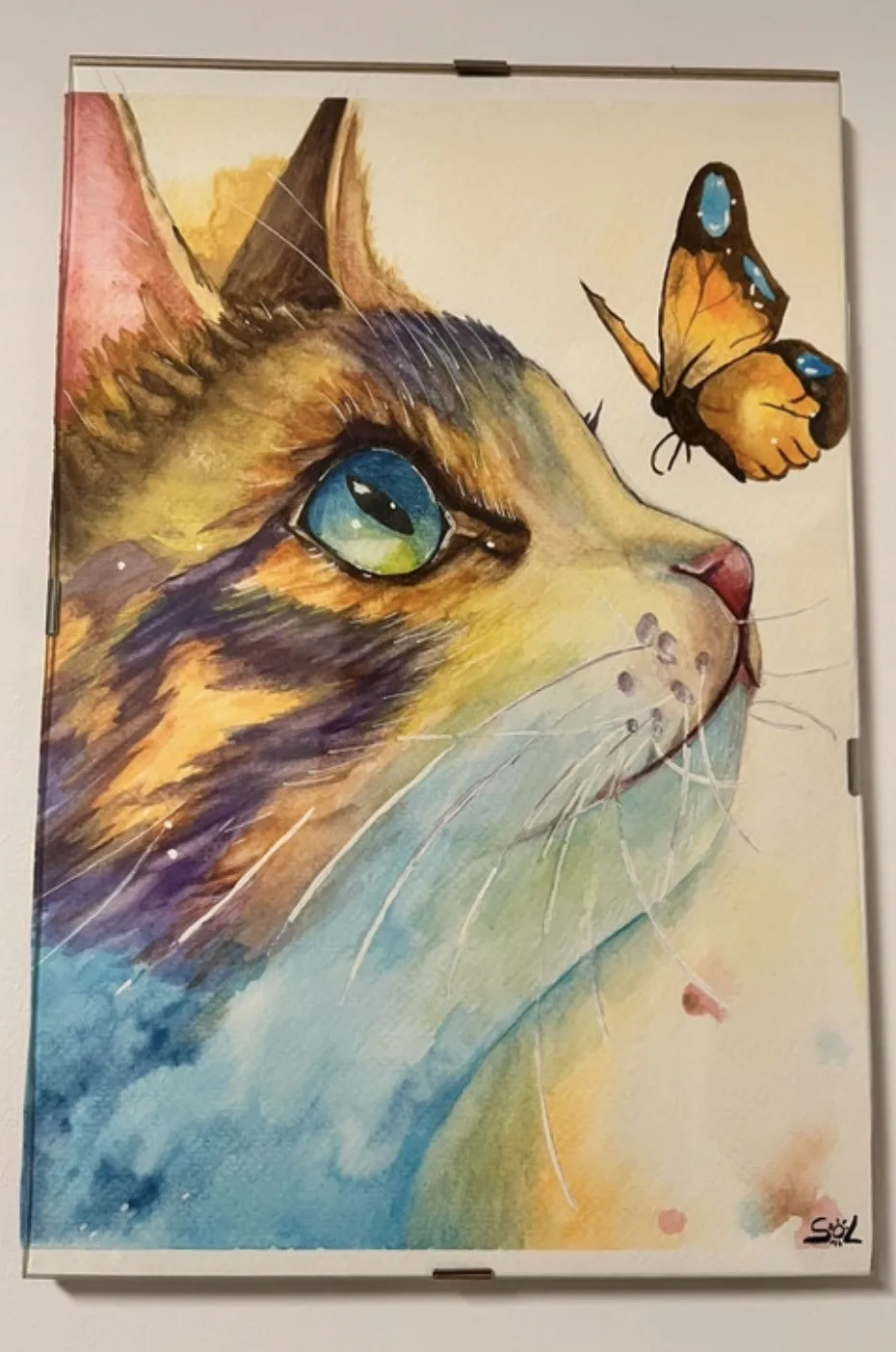 Gato acuarela