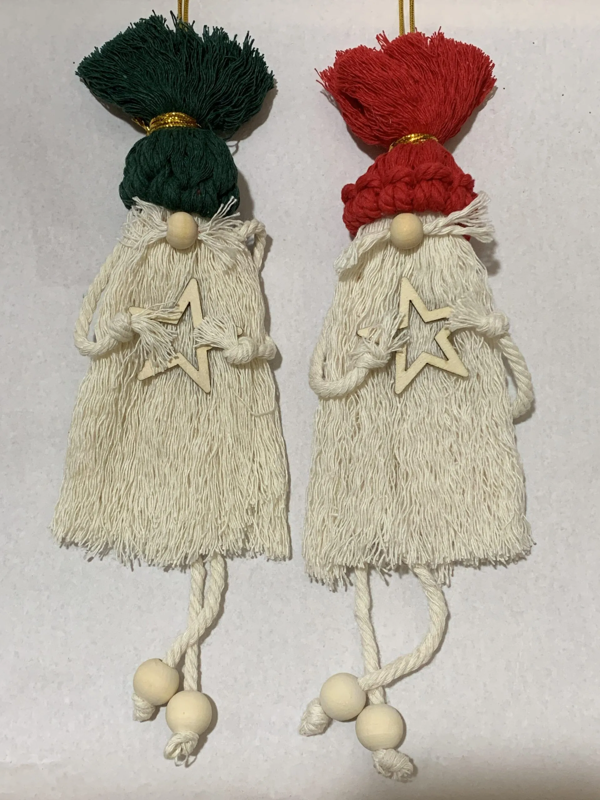 Macramé adorno para árbol (Pareja de Duendes o Noeles) - Imagen 4