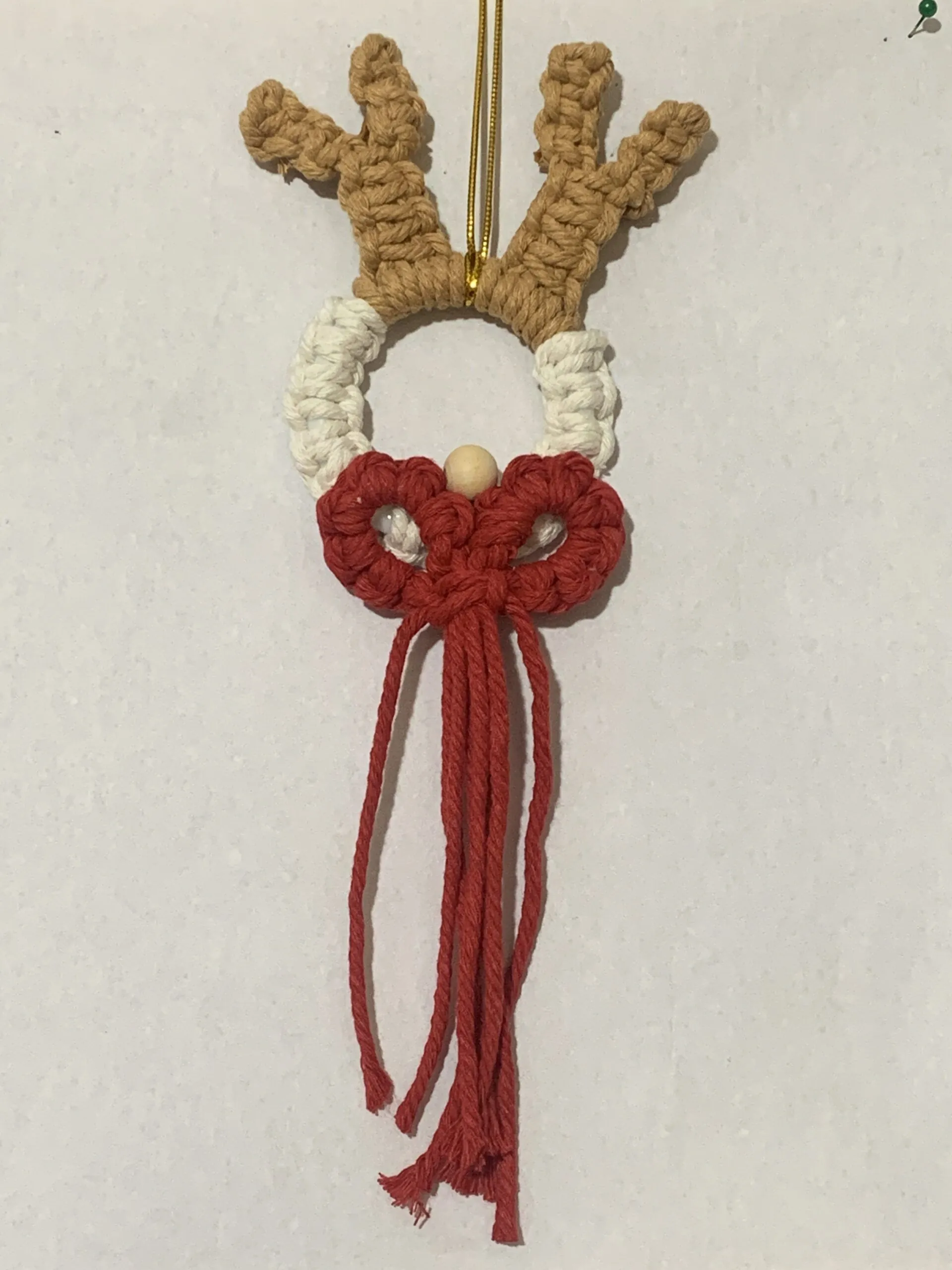 Macramé adorno navidad para árbol (Ciervo) - Imagen 4