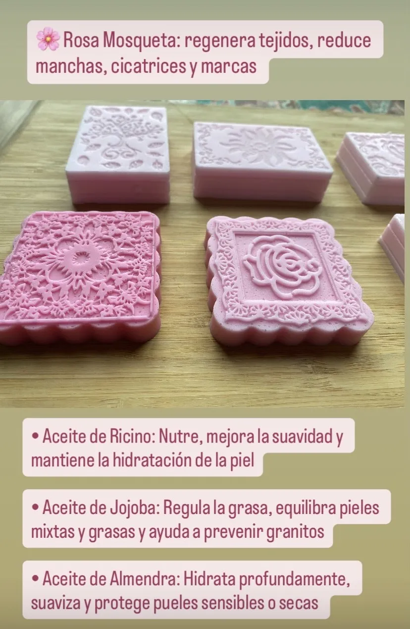 Jabón Rosa Mosqueta y aceite de Almendra dulce - Imagen 2