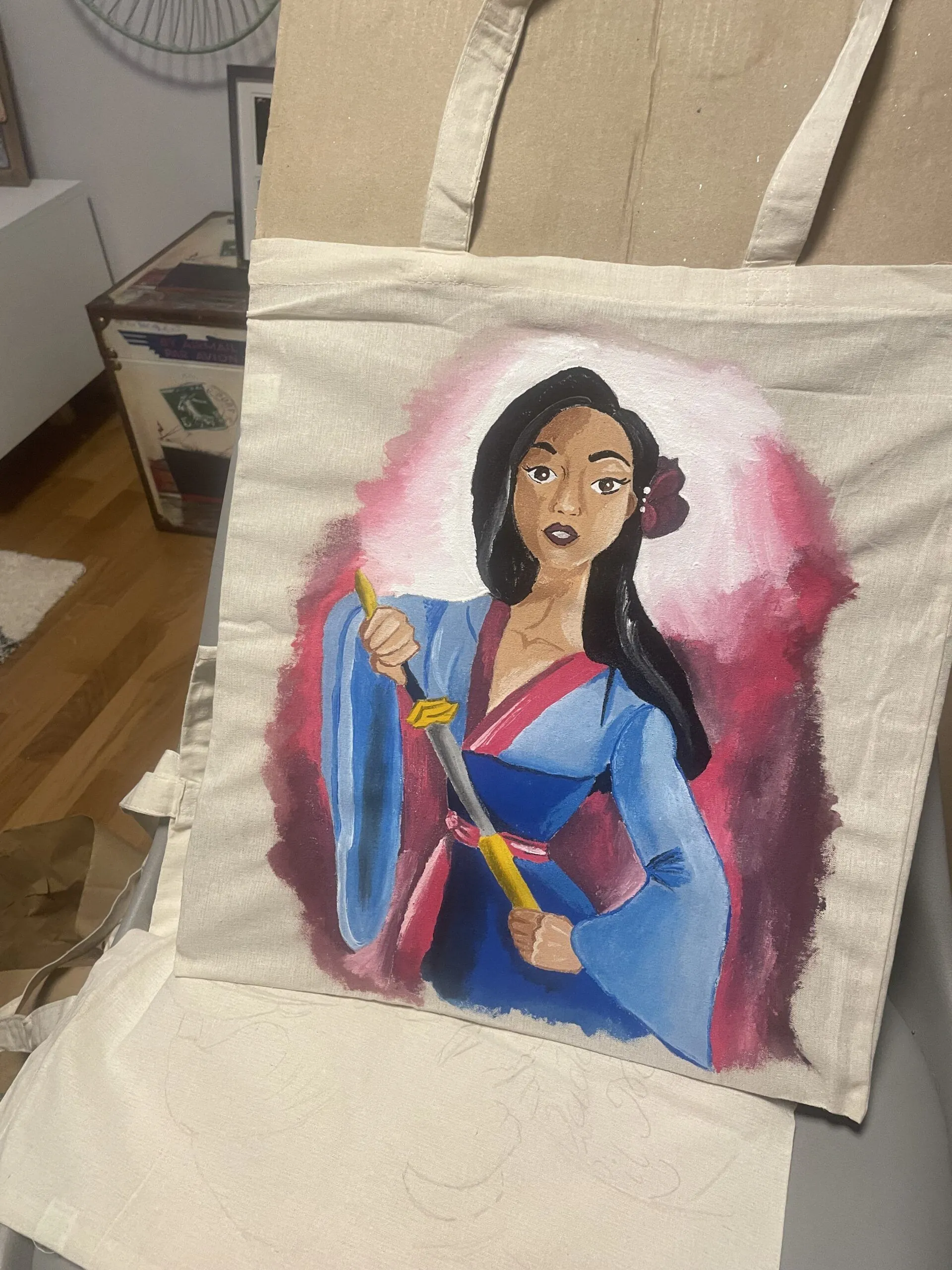 Totebag pintada a mano de Mulán