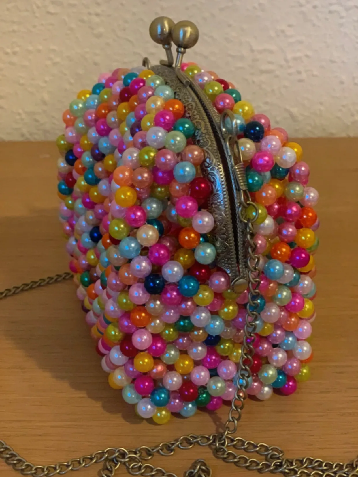 Mini bolso de perlas arcoíris - Imagen 3