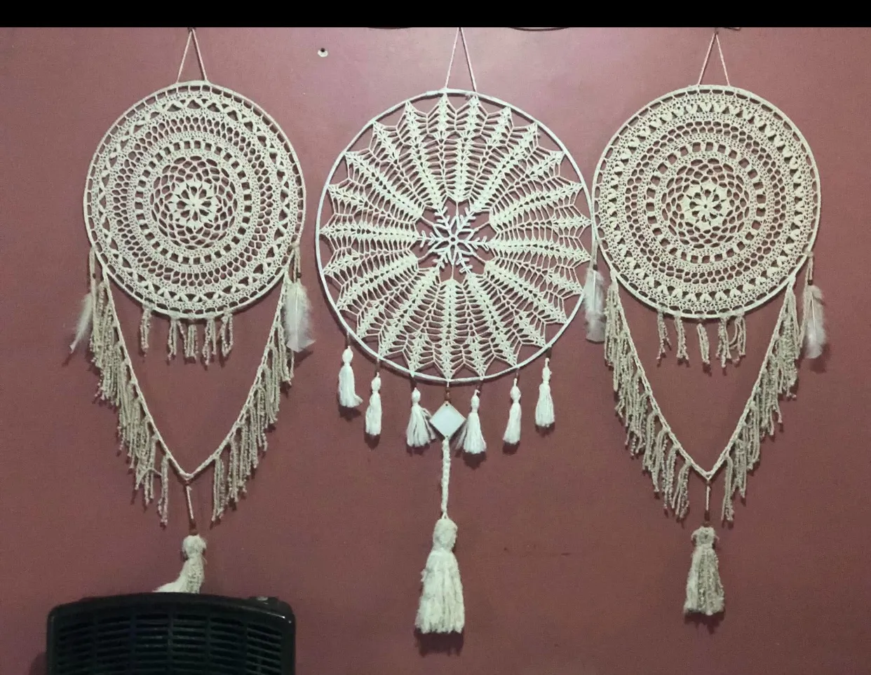 Atrapasueños artesanales de crochet - Imagen 2