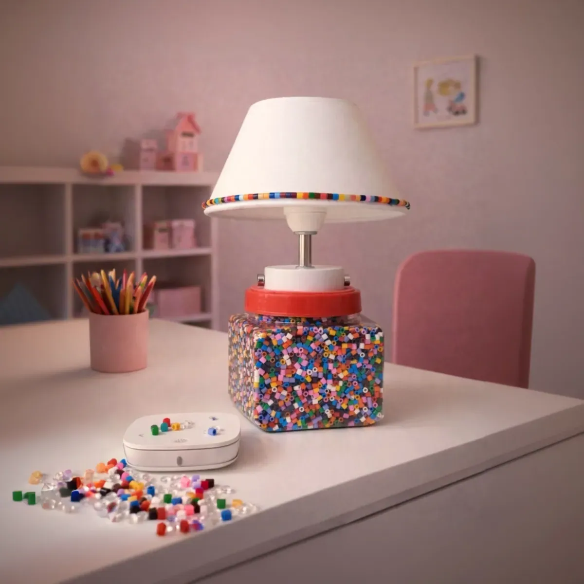 Lámpara con cuentas de colores - Imagen 5