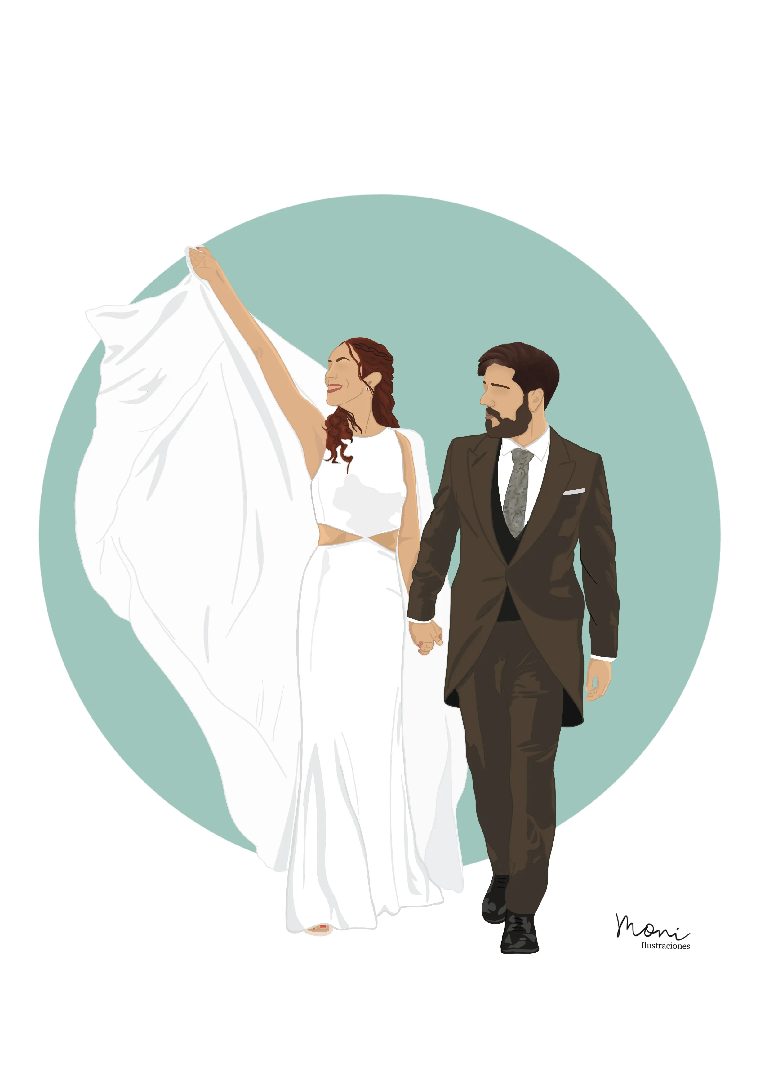 Ilustración minimalista personalizada (2 pax)