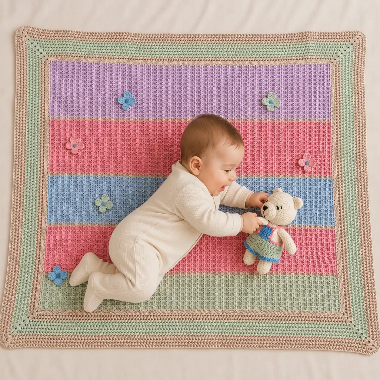 Manta para bebé con muñeco de arrullo