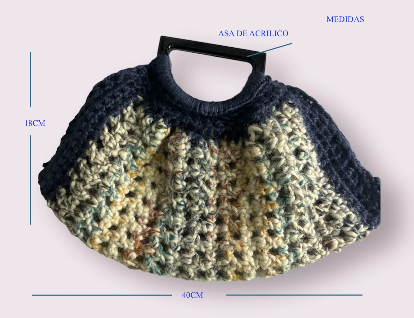 Bolso de mano triángulo azul - Imagen 4