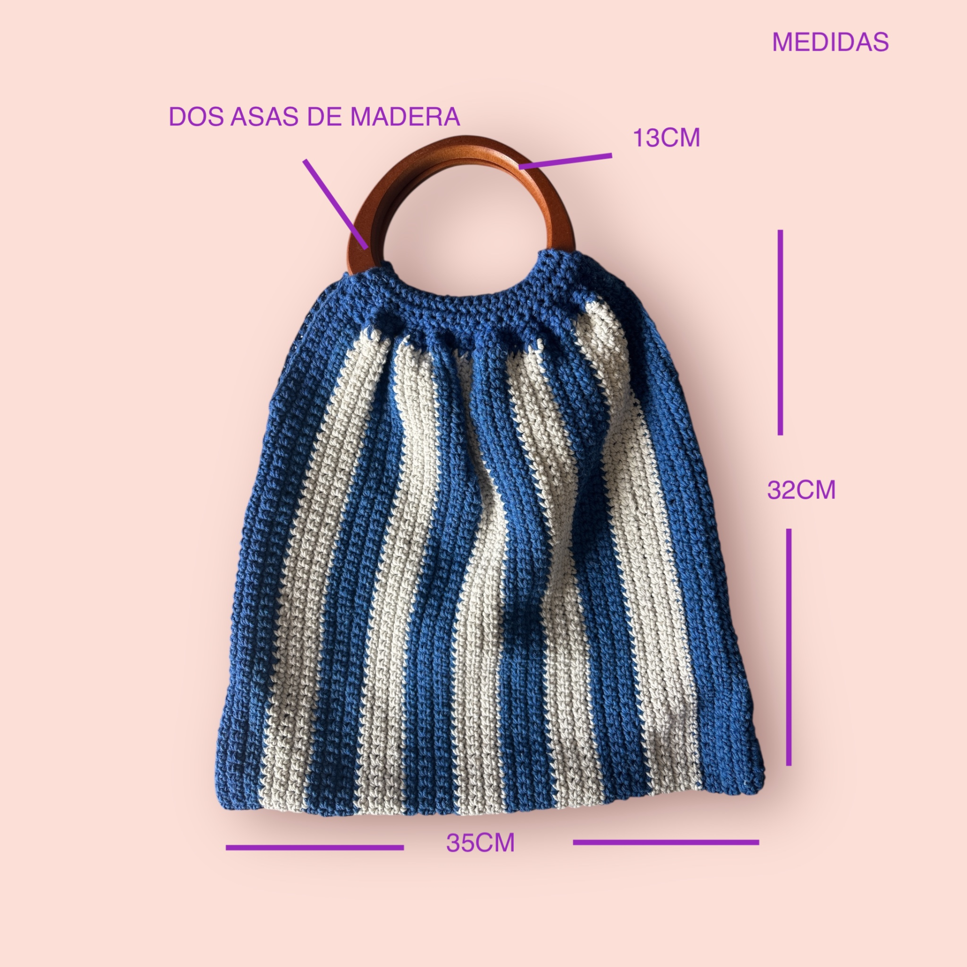 Bolso de mano marino - Imagen 5