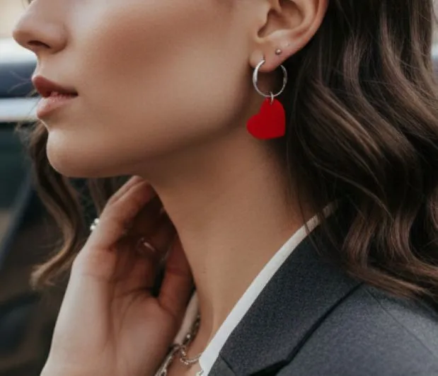 Pendientes Corazones Rojos - Imagen 2