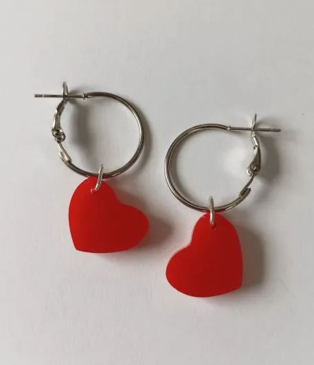 Pendientes Corazones Rojos - Imagen 3