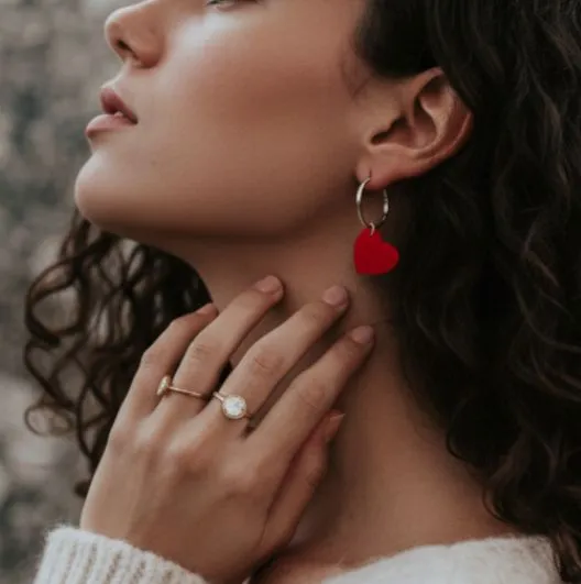 Pendientes Corazones Rojos - Imagen 4