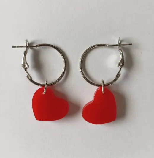 Pendientes Corazones Rojos - Imagen 5