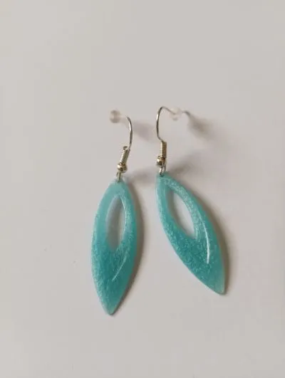 Pendientes Colgantes "Hojas Azules" - Imagen 3