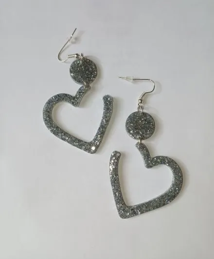 Pendientes "Silvered Heart"