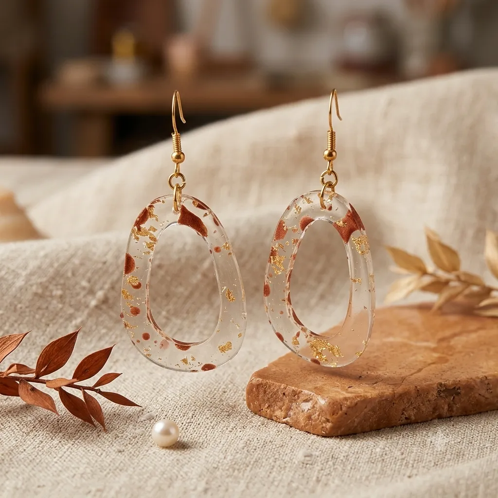 Pendientes ovalados pan de oro