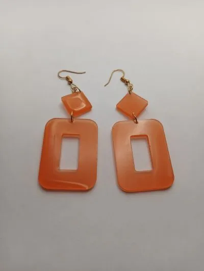 Pendientes Geométricos Naranjas - Imagen 4