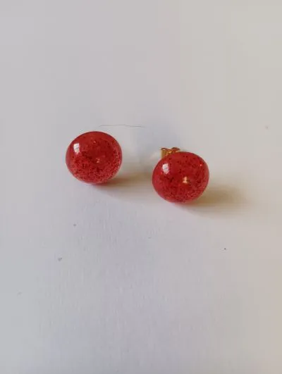 Pendientes Botón Rojos